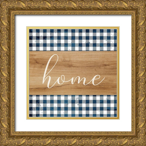 Home v2 Gold Ornate Wood Framed Art Print with Double Matting by Allen, Kimberly