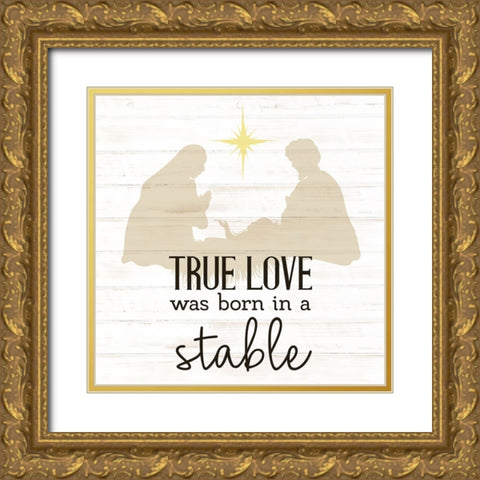 In A Stable Gold Ornate Wood Framed Art Print with Double Matting by Allen, Kimberly