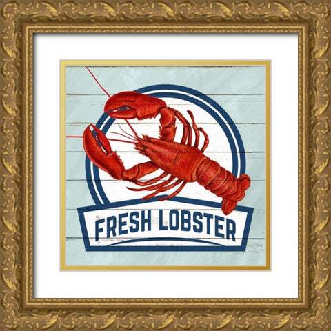 Fresh Lobster Gold Ornate Wood Framed Art Print with Double Matting by Allen, Kimberly