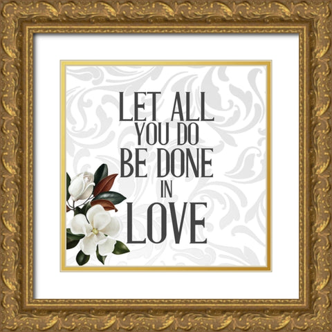 In Love 3 v3 Gold Ornate Wood Framed Art Print with Double Matting by Allen, Kimberly