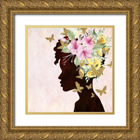 Butterfly Flight 2 Gold Ornate Wood Framed Art Print with Double Matting by Allen, Kimberly
