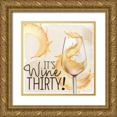 Wine Splash 2 Gold Ornate Wood Framed Art Print with Double Matting by Allen, Kimberly