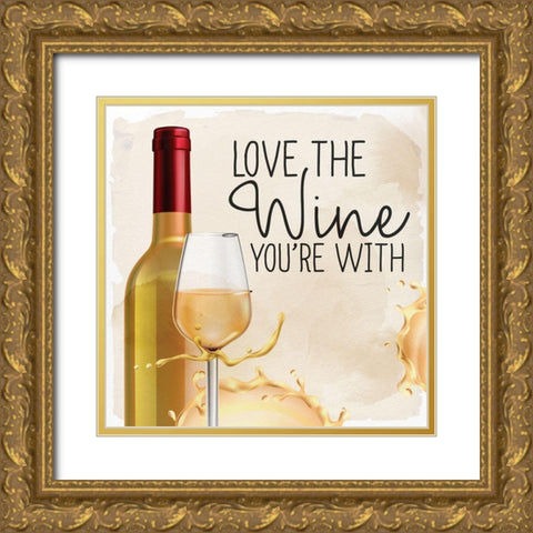 Wine Splash 4 Gold Ornate Wood Framed Art Print with Double Matting by Allen, Kimberly