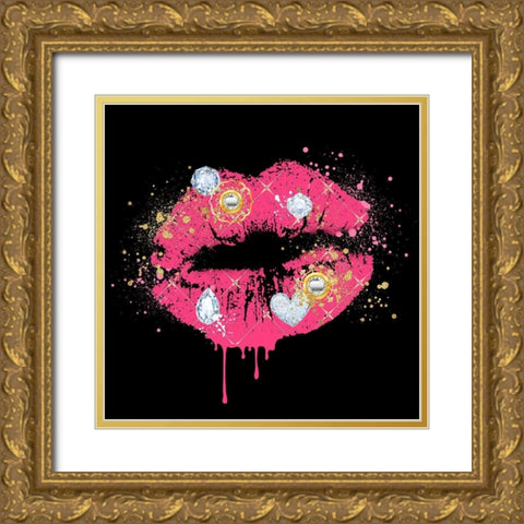 Girl Boss Lips 1 Gold Ornate Wood Framed Art Print with Double Matting by Allen, Kimberly