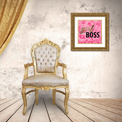 Girl Boss Lips 2 Gold Ornate Wood Framed Art Print with Double Matting by Allen, Kimberly