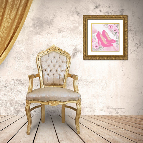 Pretty Pink 2 Gold Ornate Wood Framed Art Print with Double Matting by Allen, Kimberly