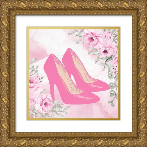 Pretty Pink 2 Gold Ornate Wood Framed Art Print with Double Matting by Allen, Kimberly