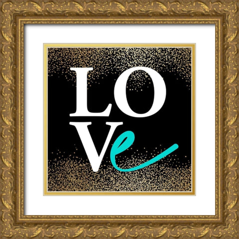 Teal Fashion 3 Gold Ornate Wood Framed Art Print with Double Matting by Allen, Kimberly