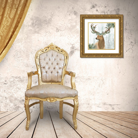 Woodland Gold Ornate Wood Framed Art Print with Double Matting by Allen, Kimberly