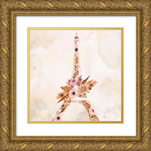 Paris Fall Blooms 1 Gold Ornate Wood Framed Art Print with Double Matting by Allen, Kimberly