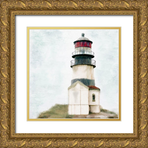 Old Lighthouse Gold Ornate Wood Framed Art Print with Double Matting by Allen, Kimberly