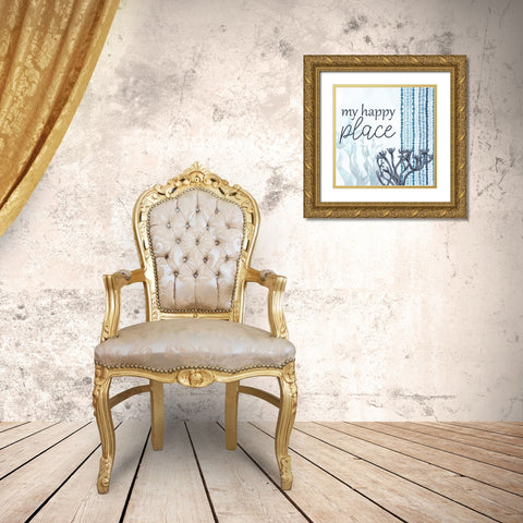 My Happy Place Gold Ornate Wood Framed Art Print with Double Matting by Allen, Kimberly