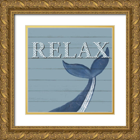 Coastal Relaxation Gold Ornate Wood Framed Art Print with Double Matting by Allen, Kimberly