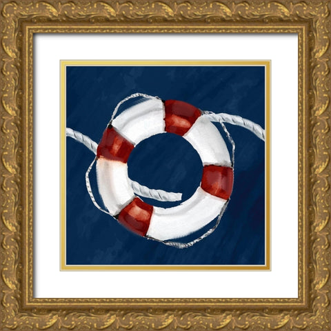 Anchored 2 Gold Ornate Wood Framed Art Print with Double Matting by Allen, Kimberly