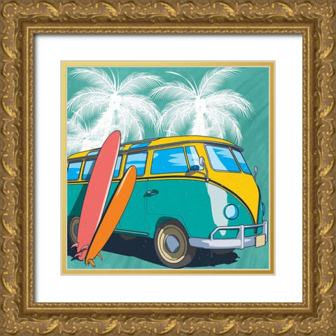 Beach Time Gold Ornate Wood Framed Art Print with Double Matting by Allen, Kimberly