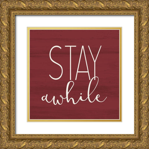 Stay Gold Ornate Wood Framed Art Print with Double Matting by Allen, Kimberly