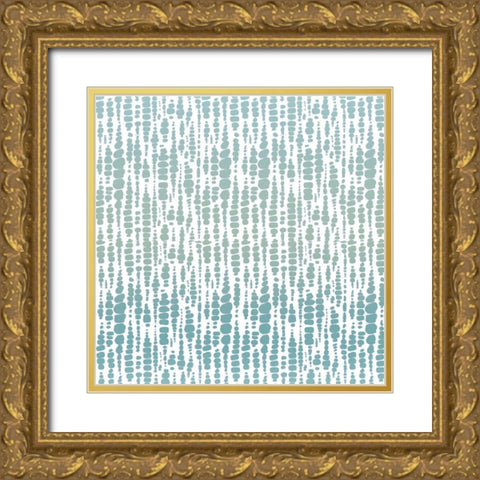 Watercolor Shibori Gold Ornate Wood Framed Art Print with Double Matting by Allen, Kimberly