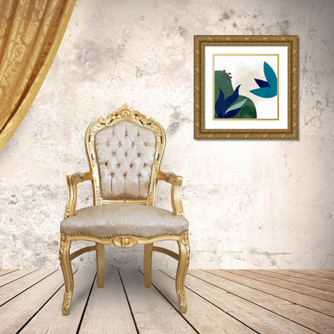 Organic Floral 1 Gold Ornate Wood Framed Art Print with Double Matting by Allen, Kimberly