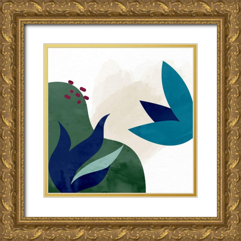 Organic Floral 1 Gold Ornate Wood Framed Art Print with Double Matting by Allen, Kimberly