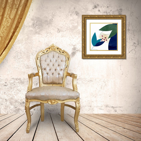 Organic Floral 2 Gold Ornate Wood Framed Art Print with Double Matting by Allen, Kimberly