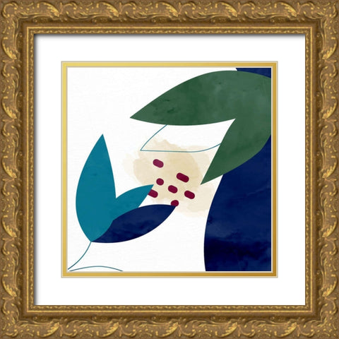 Organic Floral 2 Gold Ornate Wood Framed Art Print with Double Matting by Allen, Kimberly