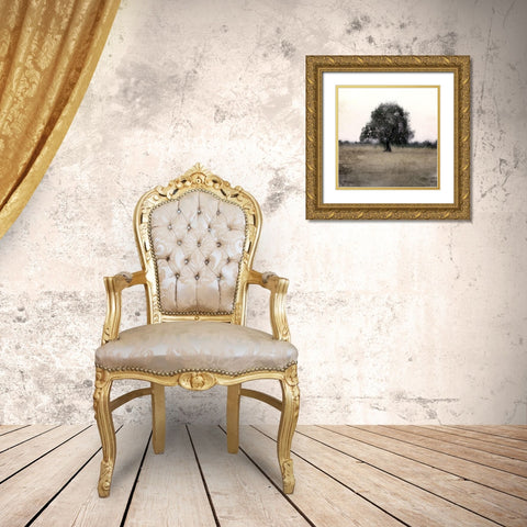 Tree Silhouette Gold Ornate Wood Framed Art Print with Double Matting by Allen, Kimberly