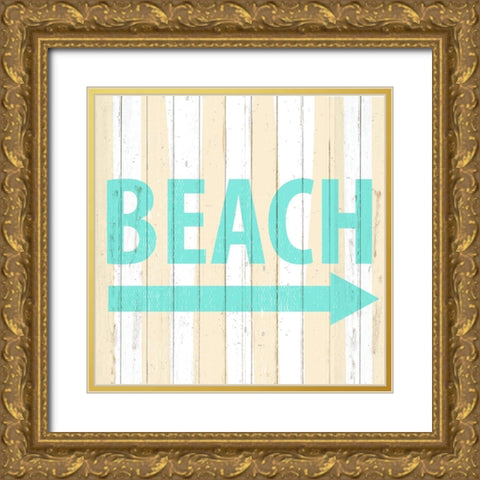 Beach Gold Ornate Wood Framed Art Print with Double Matting by Allen, Kimberly