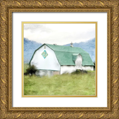 Green Acres Gold Ornate Wood Framed Art Print with Double Matting by Allen, Kimberly