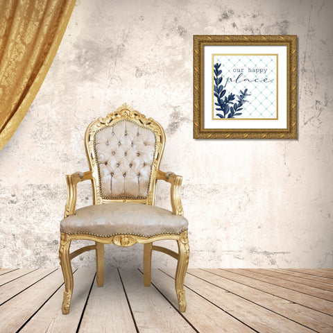 Happy Home 1 Gold Ornate Wood Framed Art Print with Double Matting by Allen, Kimberly
