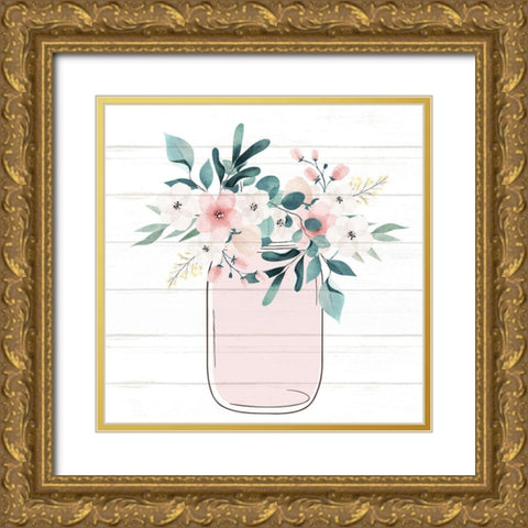 Floral Jar 2 Gold Ornate Wood Framed Art Print with Double Matting by Allen, Kimberly