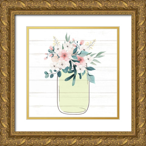 Floral Jar 3 Gold Ornate Wood Framed Art Print with Double Matting by Allen, Kimberly