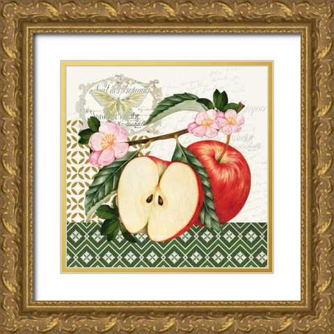 Apples 2 Gold Ornate Wood Framed Art Print with Double Matting by Allen, Kimberly