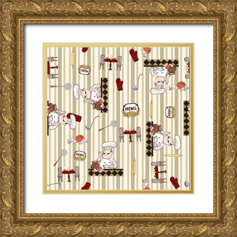 Chef 1 Gold Ornate Wood Framed Art Print with Double Matting by Allen, Kimberly