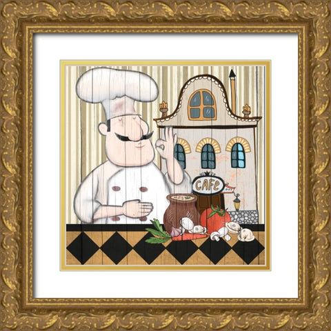 Chef 3 Gold Ornate Wood Framed Art Print with Double Matting by Allen, Kimberly