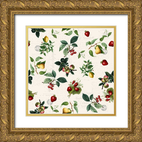 Fruit Picking Gold Ornate Wood Framed Art Print with Double Matting by Allen, Kimberly