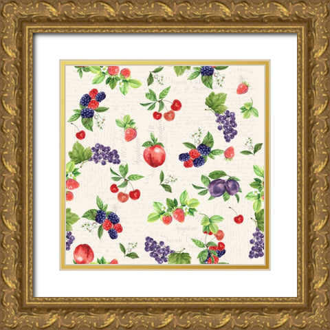 Summer Fruits Gold Ornate Wood Framed Art Print with Double Matting by Allen, Kimberly