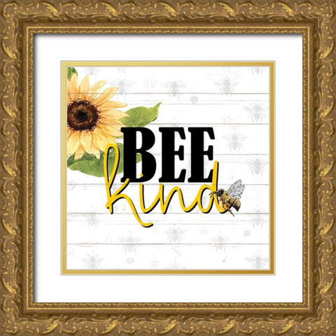 Bee 2 Gold Ornate Wood Framed Art Print with Double Matting by Allen, Kimberly