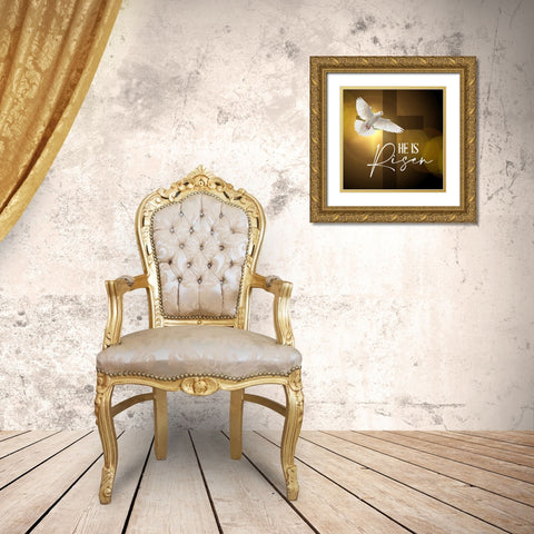 He is Risen Gold Ornate Wood Framed Art Print with Double Matting by Allen, Kimberly
