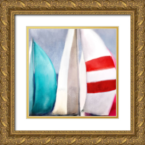 Lets Sail Gold Ornate Wood Framed Art Print with Double Matting by Allen, Kimberly