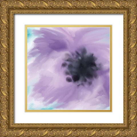 Purple Strokes Gold Ornate Wood Framed Art Print with Double Matting by Allen, Kimberly