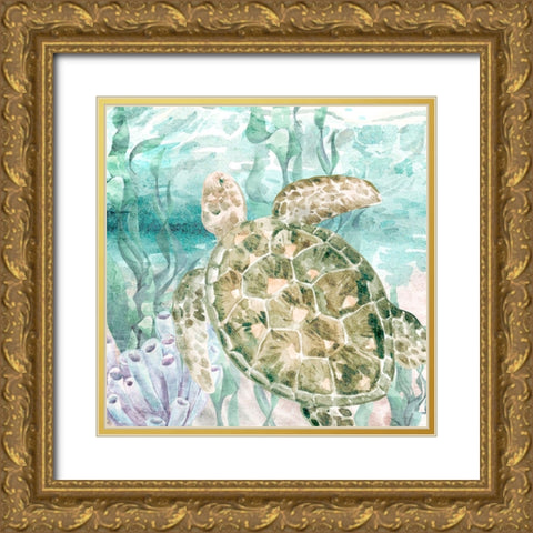 Into the Sea 1 Gold Ornate Wood Framed Art Print with Double Matting by Allen, Kimberly