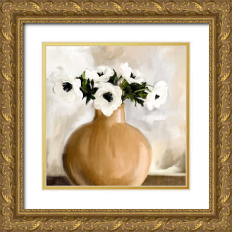 Anemones Gold Ornate Wood Framed Art Print with Double Matting by Allen, Kimberly