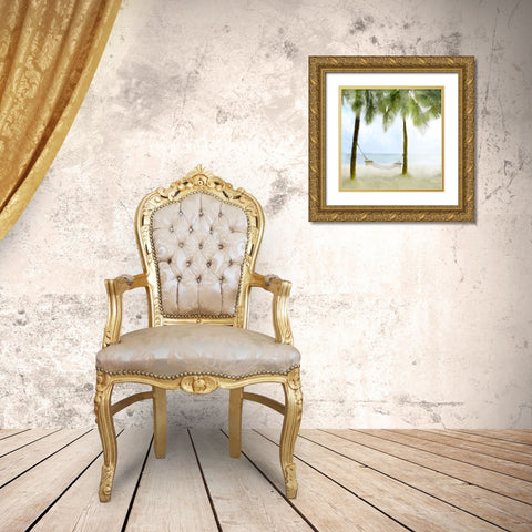 Nap On The Beach Gold Ornate Wood Framed Art Print with Double Matting by Allen, Kimberly
