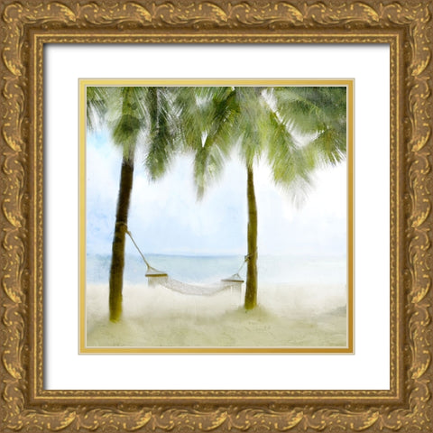 Nap On The Beach Gold Ornate Wood Framed Art Print with Double Matting by Allen, Kimberly