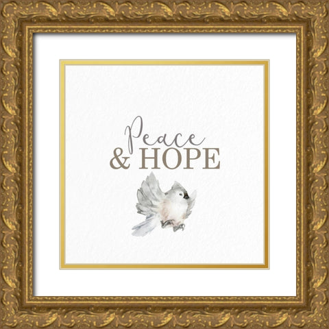 Peace and Hope Gold Ornate Wood Framed Art Print with Double Matting by Allen, Kimberly