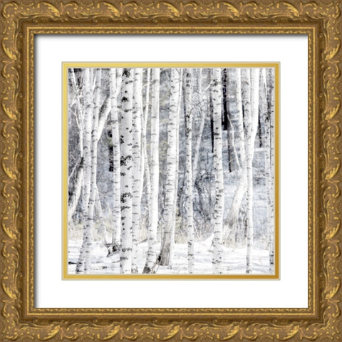 Aspen Snow 1 Gold Ornate Wood Framed Art Print with Double Matting by Allen, Kimberly