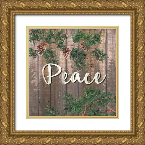 Peace 1 Gold Ornate Wood Framed Art Print with Double Matting by Allen, Kimberly