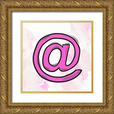 Social Symbol 2 Gold Ornate Wood Framed Art Print with Double Matting by Allen, Kimberly