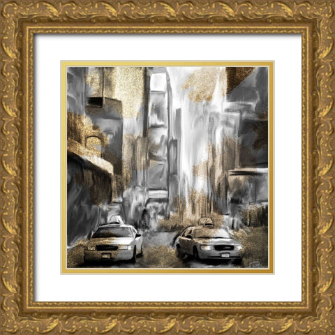 Times Square V2 Gold Ornate Wood Framed Art Print with Double Matting by Allen, Kimberly