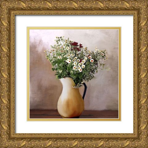 Fall Vase Gold Ornate Wood Framed Art Print with Double Matting by Allen, Kimberly